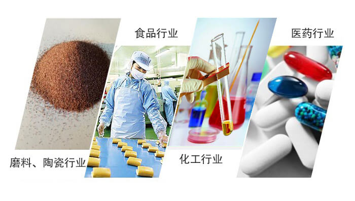 圓形旋振篩適用行業：磨料，陶瓷行業，食品行業，化工行業，醫藥行業。